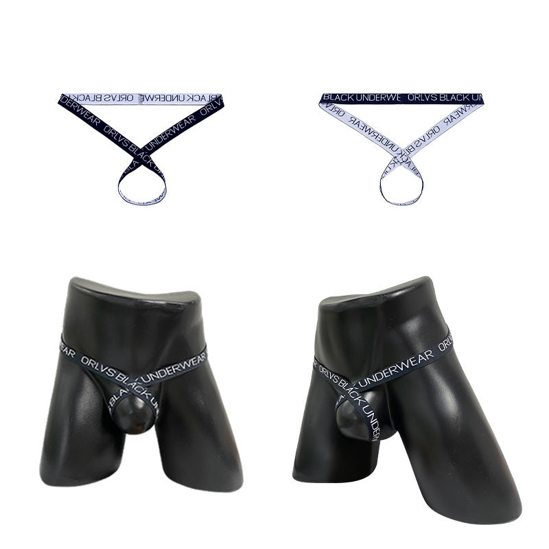 Image of ORLVS One Drop Shipping Vacuum Ring Men’s Thong Sexy Sexy Panties Buttock Lift Single Panties Men Gay - black / M